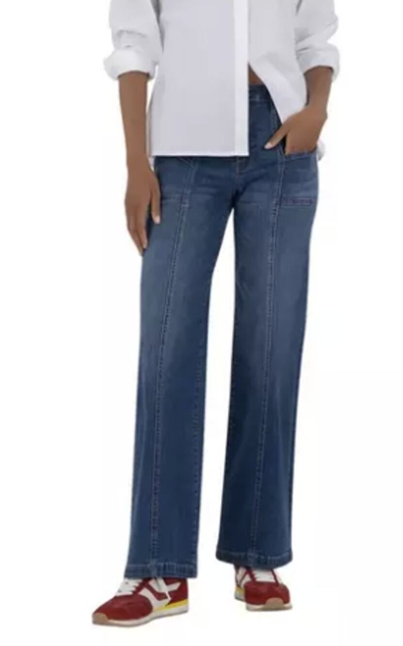 Kut From The Kloth Women's 6 Jean High Rise Wide Leg Front Seam Jeans V8-14